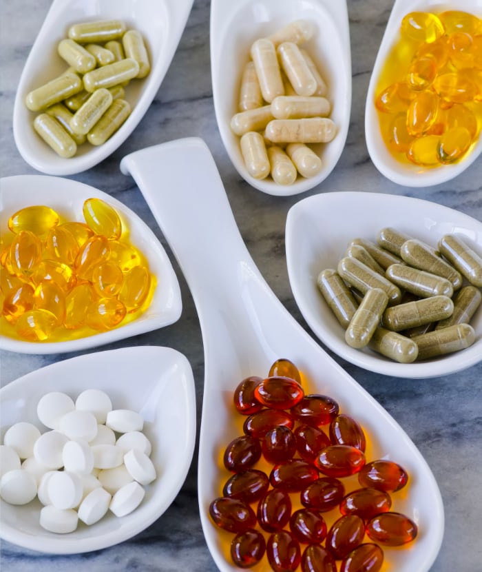various pills and capsules