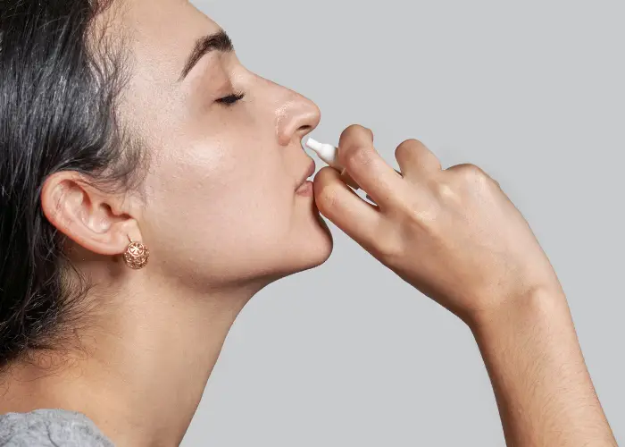 Patient using intranasal estradiol spray for patulous Eustachian tube
